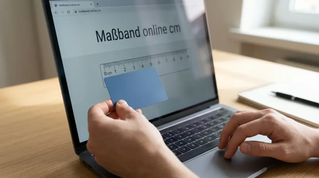 Maßband online cm am Laptop-Bildschirm kalibrieren