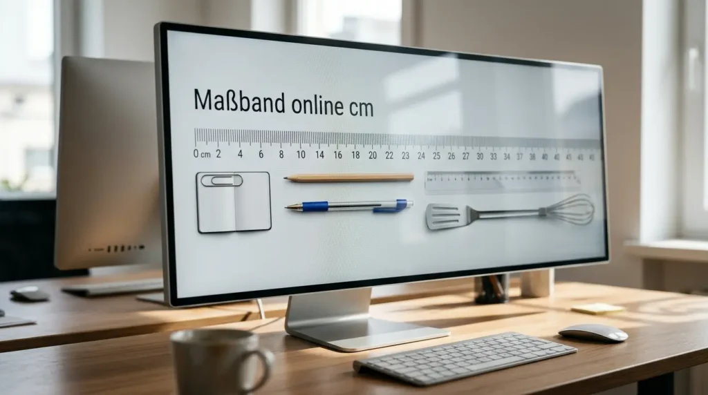 Maßband online cm zum Messen einer Länge am Bildschirm