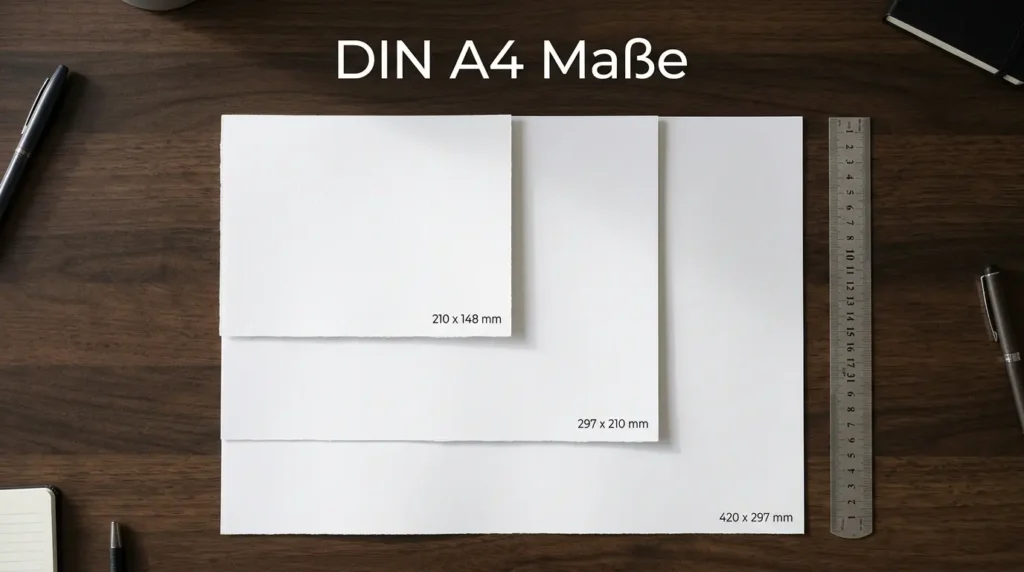 DIN A4 Maße im Vergleich zu A3 und A5