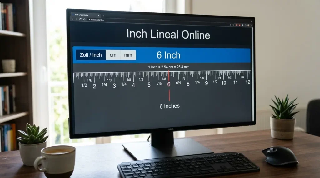 Inch Lineal Online zum Messen in Zoll auf dem Bildschirm