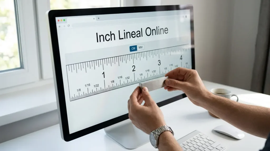 Inch Lineal Online zum Messen eines kleinen Objekts