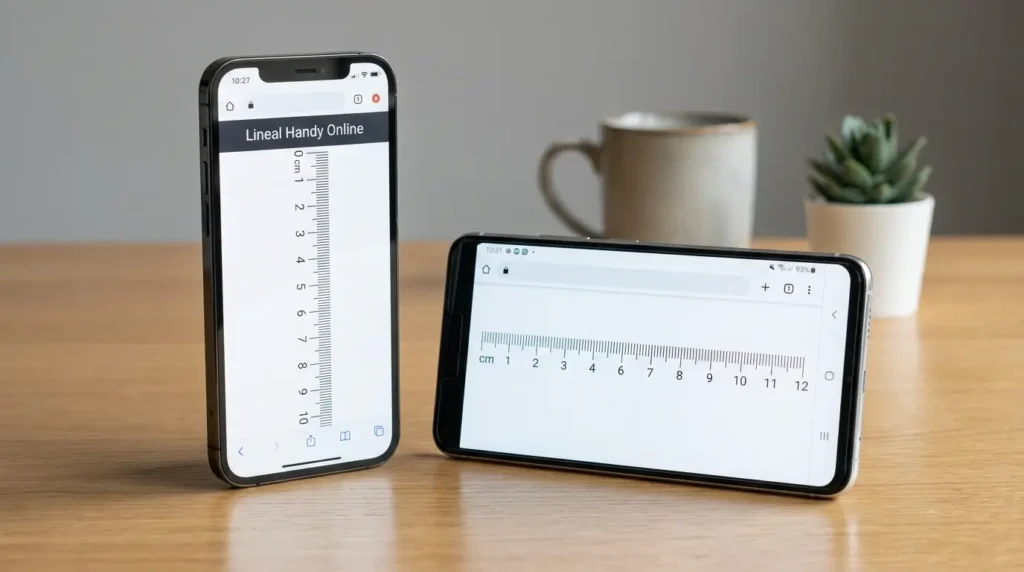 Lineal Handy Online auf Smartphones im Browser