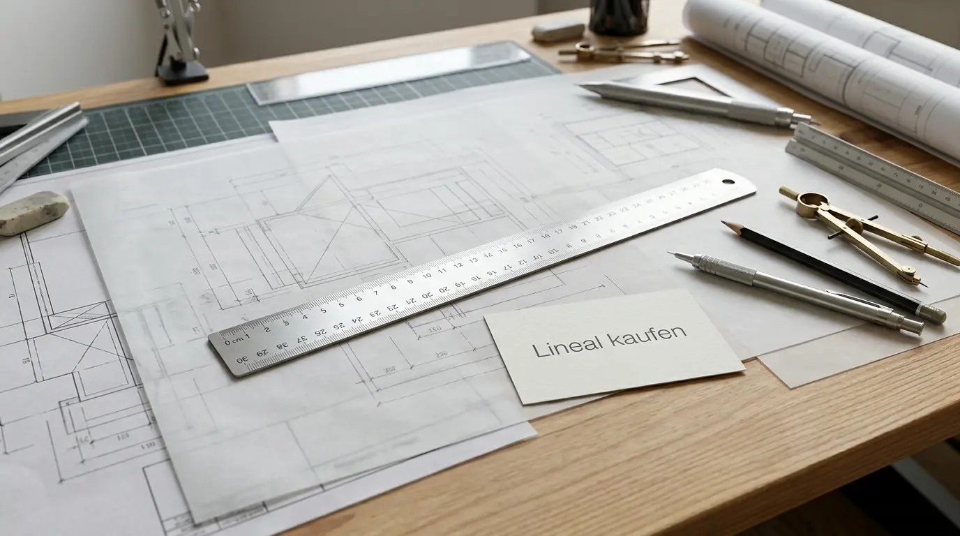 Lineal kaufen: Technisches Zeichnen mit stabilem Lineal und Millimeterskala