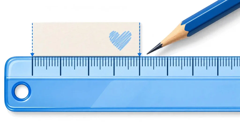 Zentimeter- und Millimeterskala eines digitalen Online-Lineals