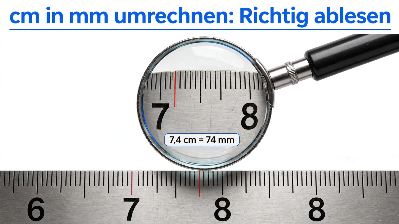 cm in mm umrechnen – korrektes Ablesen der Zentimeter am Lineal