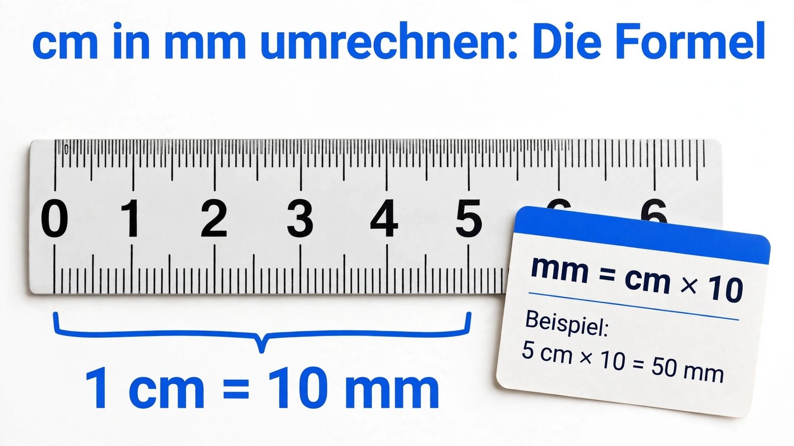 cm in mm umrechnen – Formel und Beispiel am Lineal