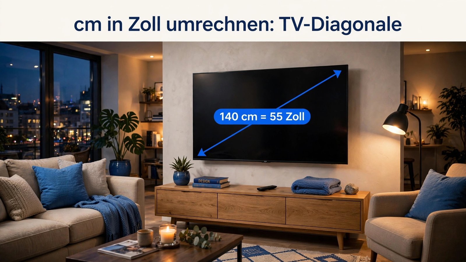cm in zoll umrechnen – Fernseher mit 140 cm bzw. 55 Zoll Bildschirmdiagonale
