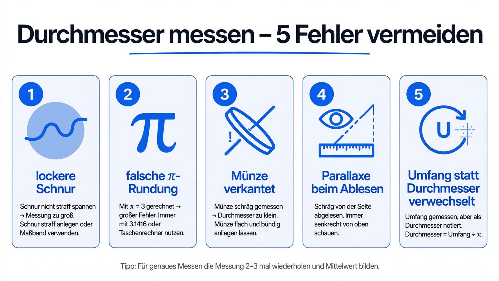Durchmesser ohne Messschieber messen – Die 5 häufigsten Fehler vermeiden
