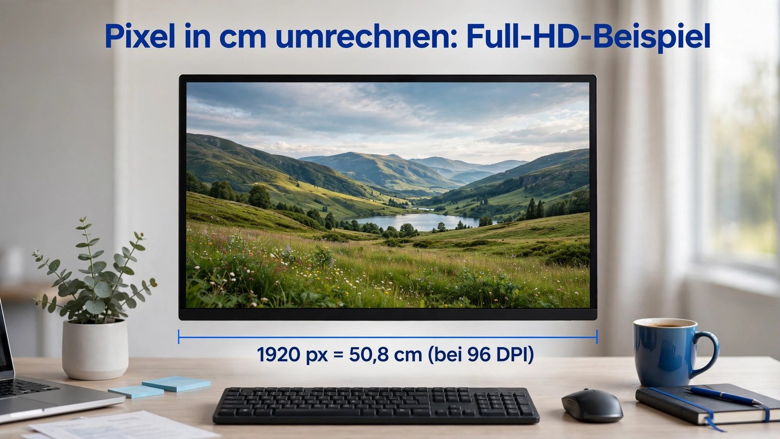pixel in cm umrechnen – Praxisbeispiel Full-HD-Bild mit 1920 Pixeln