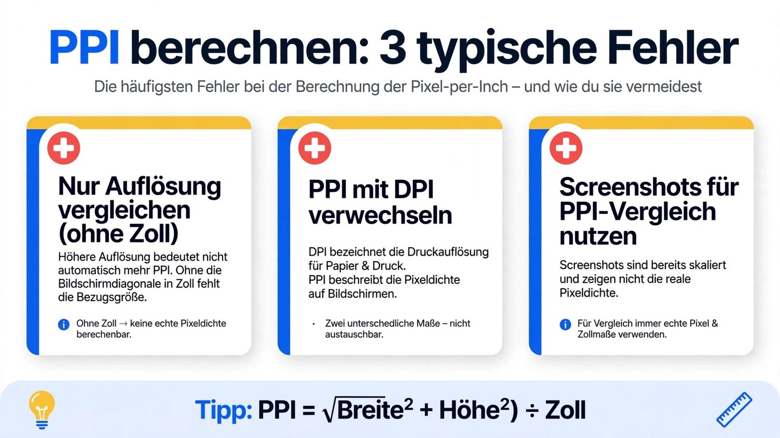 ppi berechnen – typische Fehler bei der Berechnung der Pixeldichte vermeiden